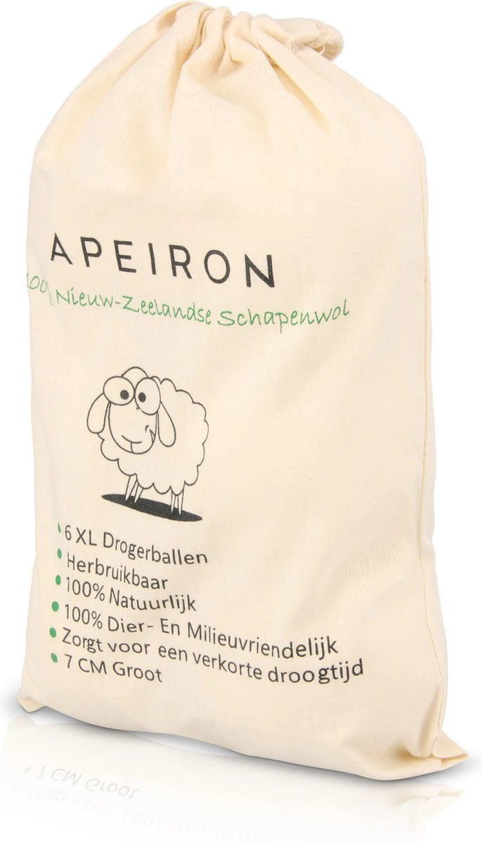 Apeiron Drogerballen - Droogballen - 6 XL Wasbollen - Droger - Duurzaam - Wasmachine - Wasverzachter - Energie Besparen - Zero Waste - Schapenvacht - Wol Apeiron Drogerballen - Droogballen - 6 XL Wasbollen - Droger - Duurzaam - Wasmachine - Wasverzachter - Energie Besparen - Zero Waste - Schapenvacht - Wol -Winkel Voor Schoonmaakartikelen