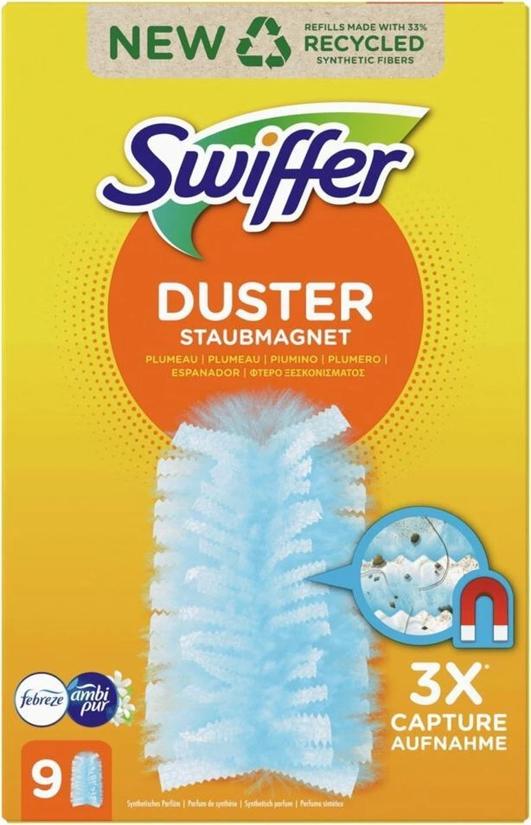 Swiffer Duster Trap & Lock-navullingen Met Een Geur Van Ambi Pur 9 stuks Swiffer Duster Trap & Lock-navullingen Met Een Geur Van Ambi Pur 9 Stuks -Winkel Voor Schoonmaakartikelen
