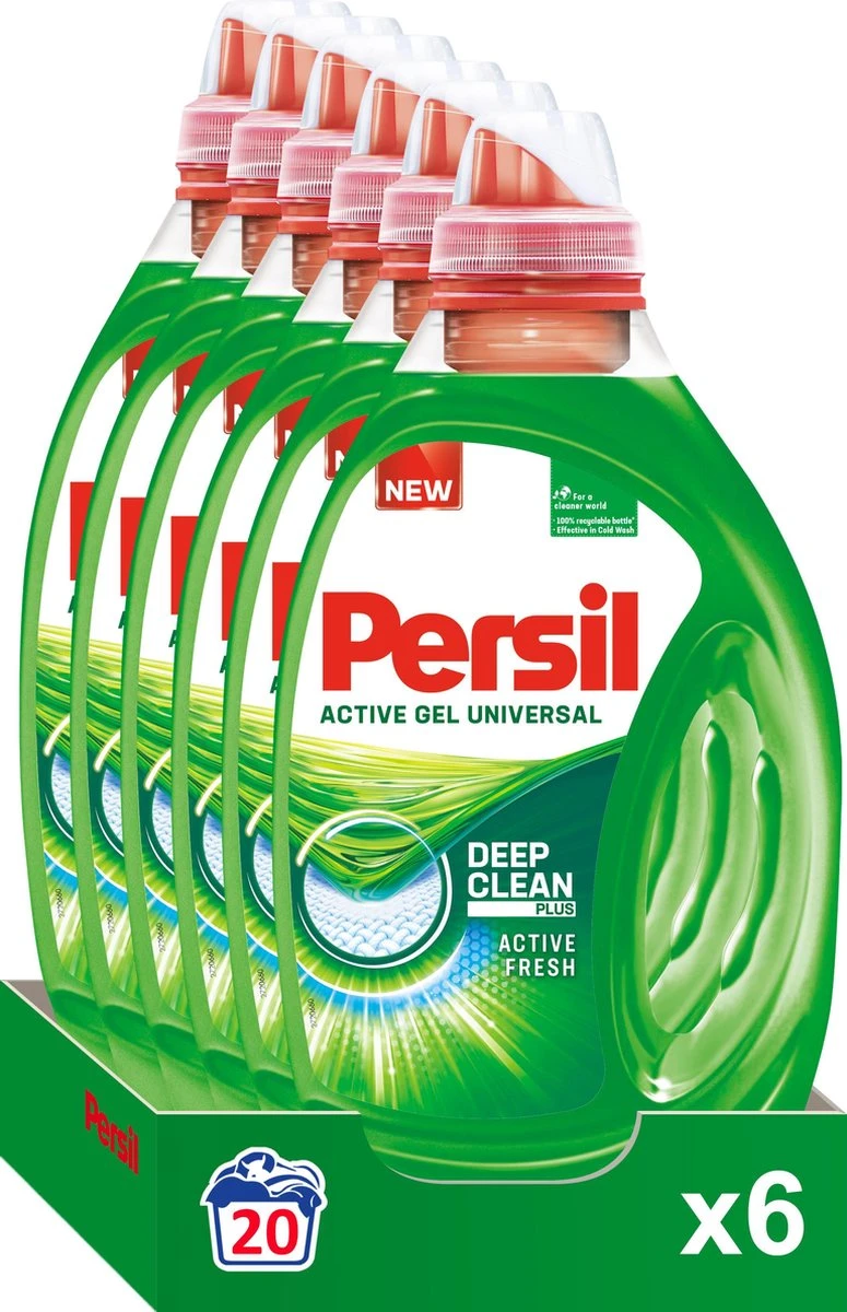 Persil Active Gel Universal - Vloeibaar Wasmiddel - Voordeelverpakking - 6 x 20 wasbeurten Persil® Persil Active Gel Universal - Vloeibaar Wasmiddel - Voordeelverpakking - 6 X 20 Wasbeurten -Winkel Voor Schoonmaakartikelen