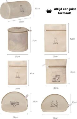 V&P Black Crown Waszakken Set Met Rits - Wasnet - Waszak - Waszakken Set Van 7 Voor Wasgoed - Waszakje Lingerie - Waszak Bh - Divers Delicaat Wasgoed - Wasnet Groot - Wasmachine Zakjes - Laundry Bag Set -Winkel Voor Schoonmaakartikelen 777x1200