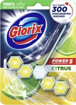 Glorix Power 5 Toiletblokken - Citroen - 9 Stuks - Voordeelverpakking -Winkel Voor Schoonmaakartikelen 861x1200