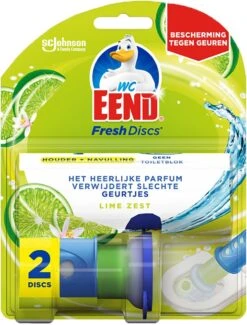 WC Eend Houder Fresh Discs Lime Zest + 3 X 6 Discs Navulling -Winkel Voor Schoonmaakartikelen 913x1200 1