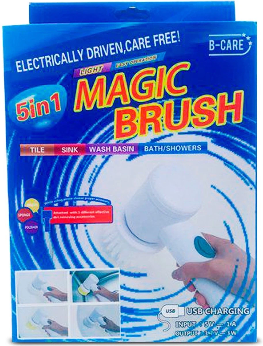 B-care Magic Brush - Elektrische Multifunctionele Schoonmaakborstel - 7 Opzetstukken - Wasborstel - Poetsmachine - Schrobborstel - Handborstel - Werkborstel - Schrobber - Boorborstel - Reinigingsborstel B-care Magic Brush - Elektrische Multifunctionele Schoonmaakborstel - 7 Opzetstukken - Wasborstel - Poetsmachine - Schrobborstel - Handborstel - Werkborstel - Schrobber - Boorborstel - Reinigingsborstel -Winkel Voor Schoonmaakartikelen