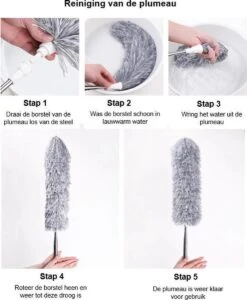 7Style Collection - Microvezel Plumeau Met Uitschuifbare Telescoopsteel Tot 280 CM - Ragebol RVS -Winkel Voor Schoonmaakartikelen 987x1200